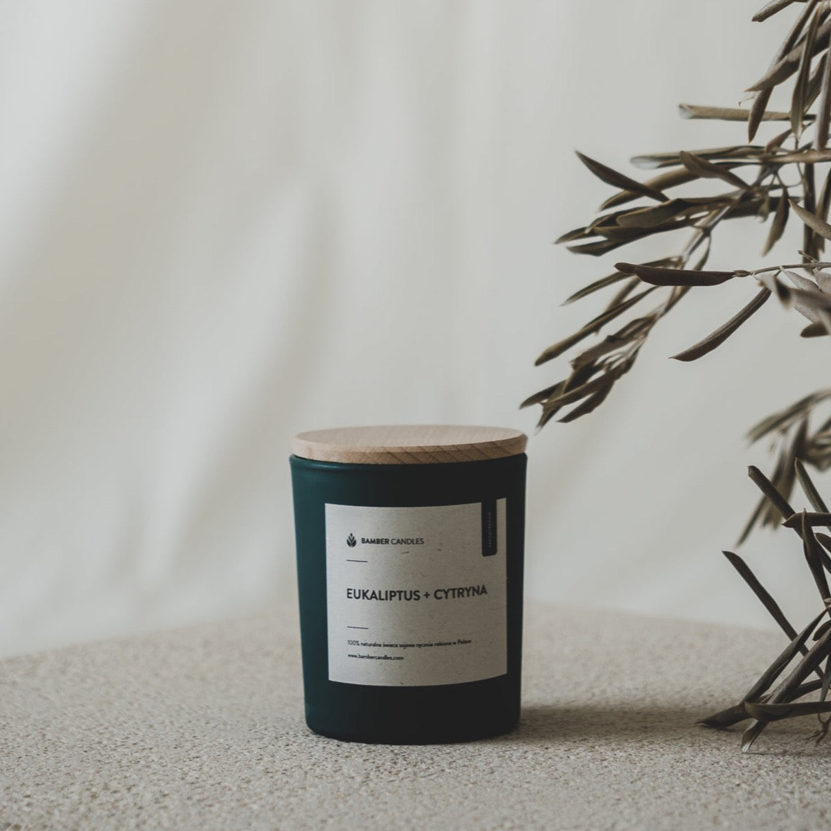 Aromatherapy Candle in Frosted Green Glass
