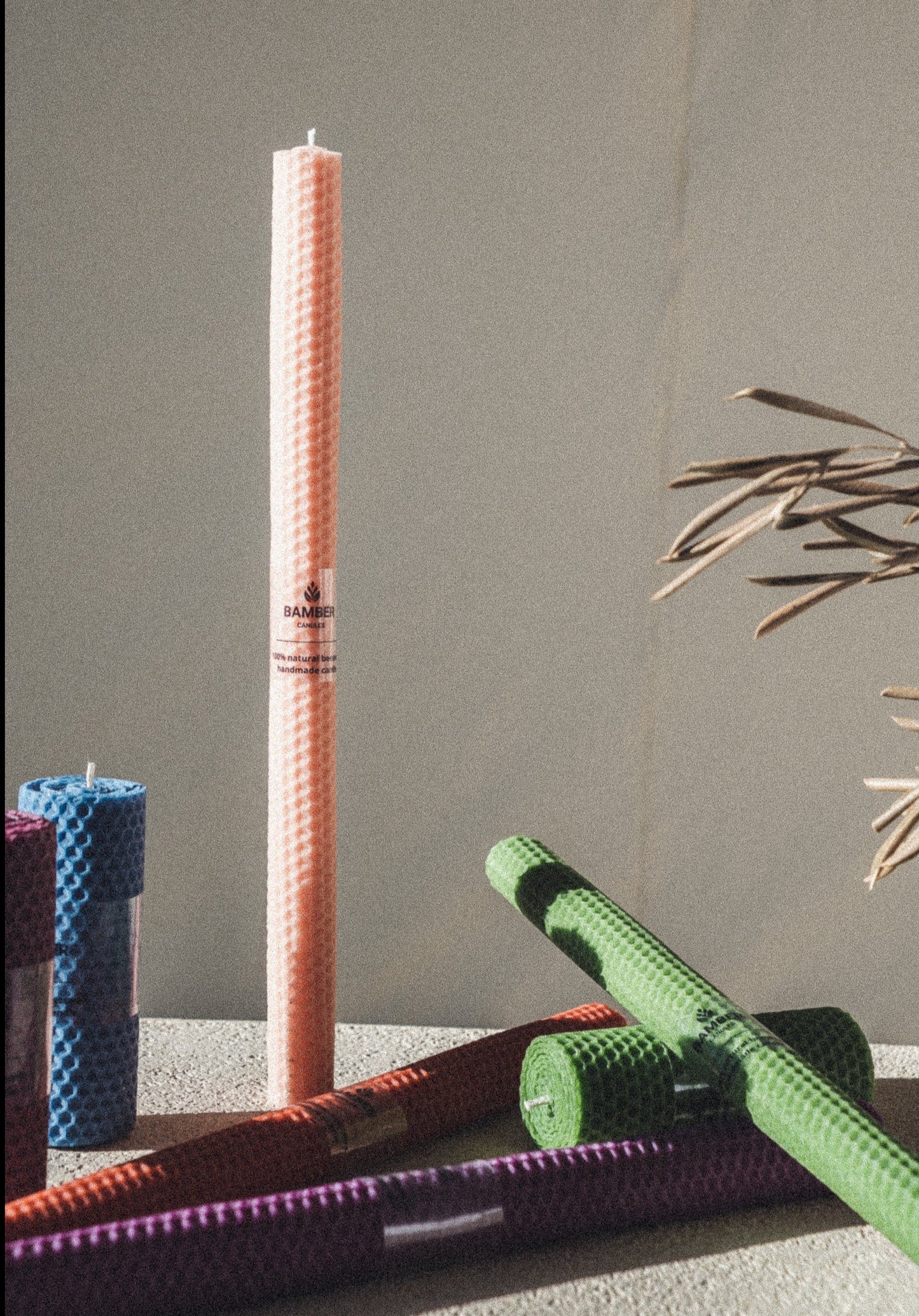 Rolled Long Beeswax Candles