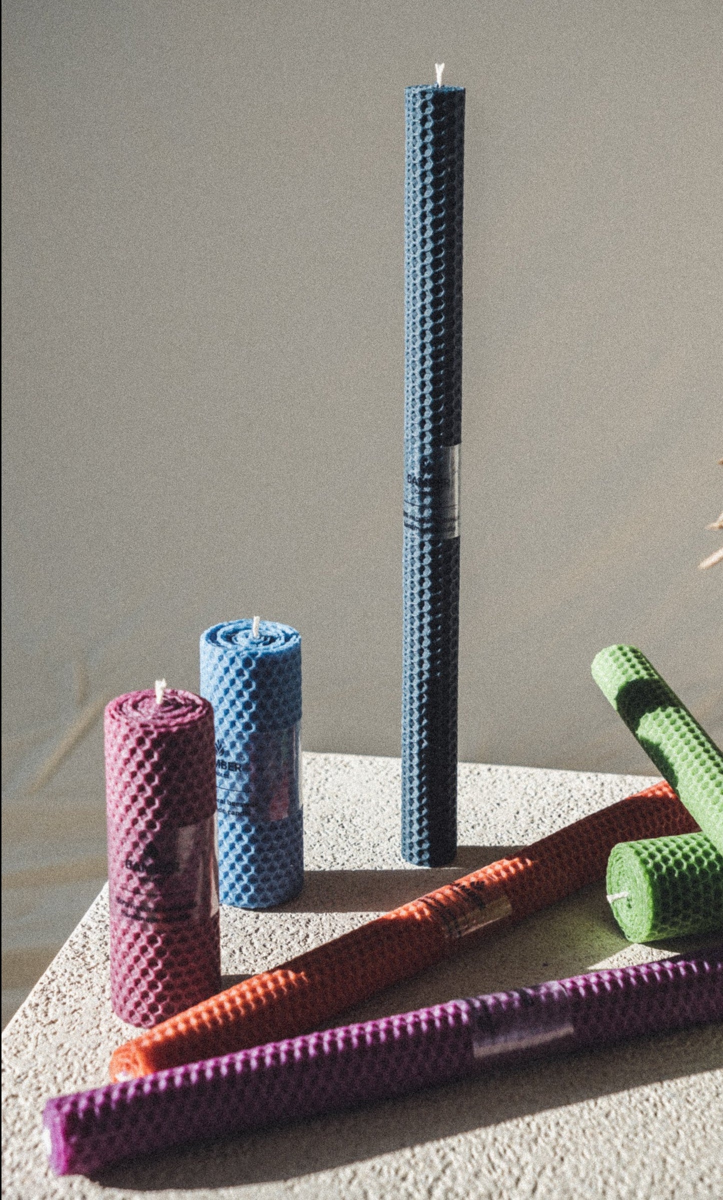 Rolled Long Beeswax Candles