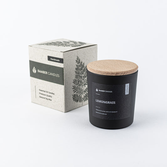 Aromatherapy Candle in Frosted Black Glass